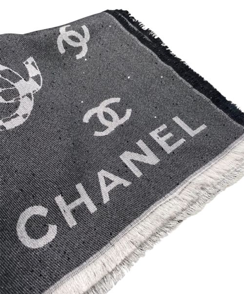 CHANEL（シャネル）CHANEL (シャネル) ココマーク カシミヤ 大判ストール グレーの古着・服飾アイテム