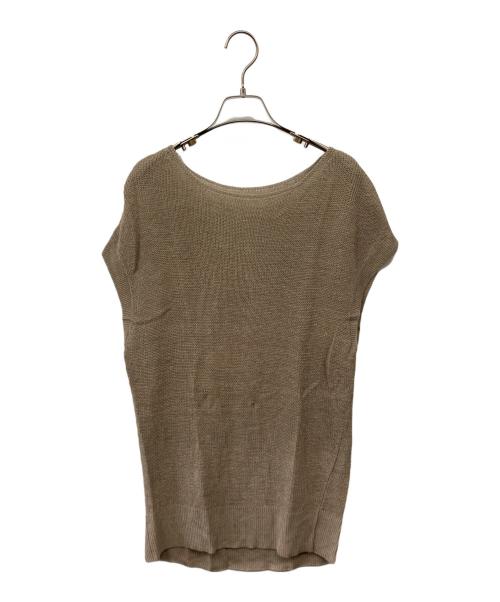 SLOBE IENA（スローブ イエナ）SLOBE IENA (スローブ イエナ) リネン混フレンチスリーブニット ベージュ サイズ:Fの古着・服飾アイテム