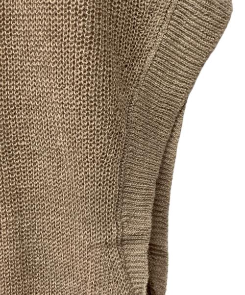 SLOBE IENA（スローブ イエナ）SLOBE IENA (スローブ イエナ) リネン混フレンチスリーブニット ベージュ サイズ:Fの古着・服飾アイテム