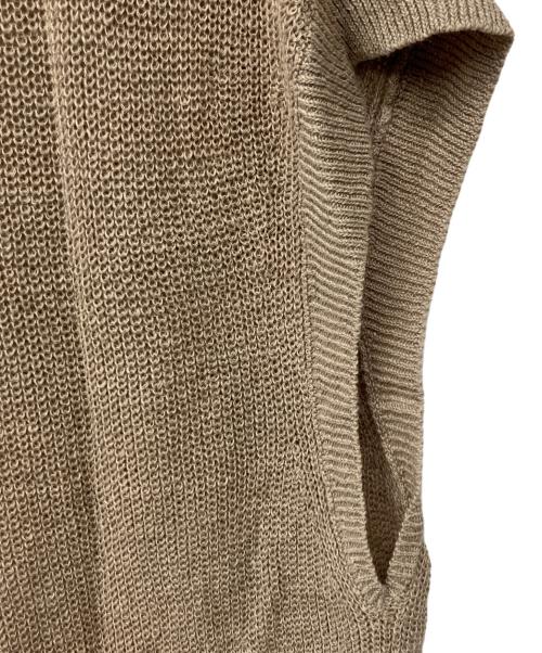 SLOBE IENA（スローブ イエナ）SLOBE IENA (スローブ イエナ) リネン混フレンチスリーブニット ベージュ サイズ:Fの古着・服飾アイテム