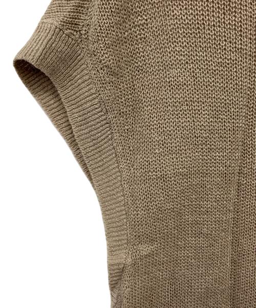 SLOBE IENA（スローブ イエナ）SLOBE IENA (スローブ イエナ) リネン混フレンチスリーブニット ベージュ サイズ:Fの古着・服飾アイテム