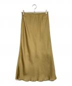 IENAイエナ）の古着「サテンバイヤスイージースカート」｜オリーブ