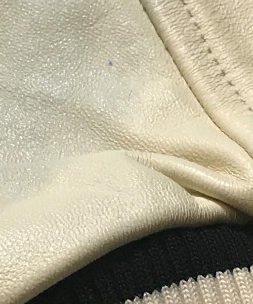 Richardson（リチャードソン）Richardson (リチャードソン) MAGAZINE VARSITY JACKET ブラック×オフホワイトホワイト サイズ:Mの古着・服飾アイテム