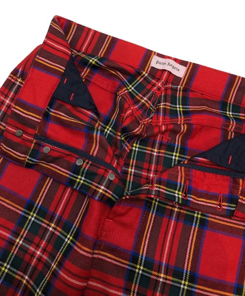 Palm Angels（パーム エンジェルス）Palm Angels (パーム エンジェルス) タータンチェックパンツ レッド サイズ:46の古着・服飾アイテム