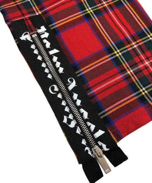 Palm Angels（パーム エンジェルス）Palm Angels (パーム エンジェルス) タータンチェックパンツ レッド サイズ:46の古着・服飾アイテム