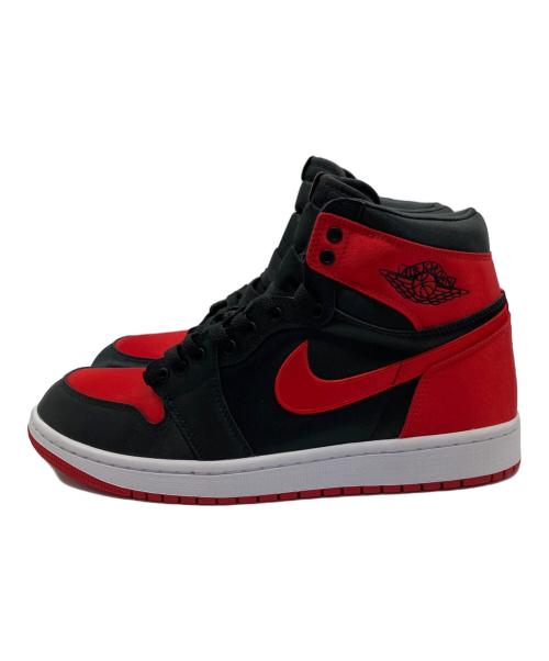 NIKE（ナイキ）NIKE (ナイキ) WMNS AIR JORDAN 1 RETRO HIGH OG SATIN BRED ブラック×レッド サイズ:28cm 未使用品の古着・服飾アイテム