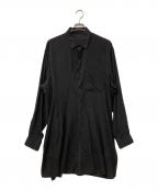 Yohji Yamamoto pour hommeヨウジヤマモト プールオム）の古着「CELLULOSE LAWN DARTS HEM STITCH BLOUSE」｜ブラック