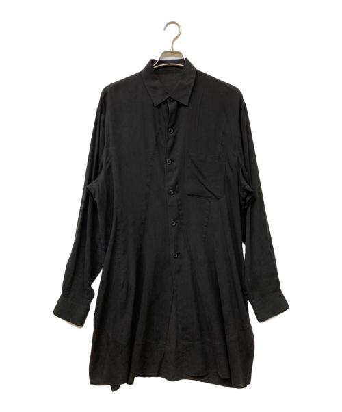 Yohji Yamamoto pour homme（ヨウジヤマモト プールオム）Yohji Yamamoto pour homme (ヨウジヤマモト プールオム) CELLULOSE LAWN DARTS HEM STITCH BLOUSE ブラック サイズ:size3の古着・服飾アイテム