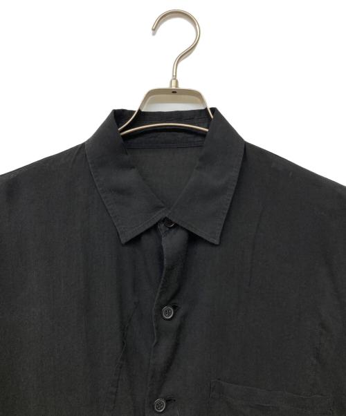 Yohji Yamamoto pour homme（ヨウジヤマモト プールオム）Yohji Yamamoto pour homme (ヨウジヤマモト プールオム) CELLULOSE LAWN DARTS HEM STITCH BLOUSE ブラック サイズ:size3の古着・服飾アイテム