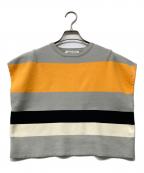 HeRIN.CYEヘリンドットサイ）の古着「Multi border tops」｜グレー×オレンジ