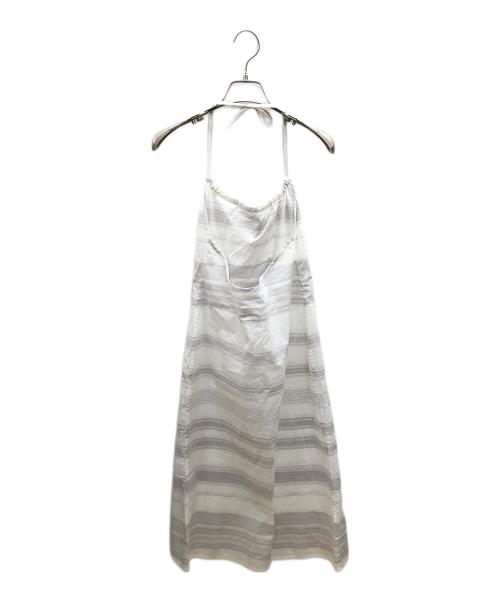 MM6 Maison Margiela（エムエムシックスメゾンマルジェラ）MM6 Maison Margiela (エムエムシックス メゾンマルジェラ) ボーダーキャミワンピース ホワイト サイズ:36の古着・服飾アイテム