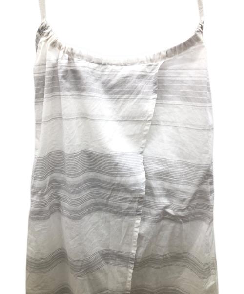 MM6 Maison Margiela（エムエムシックスメゾンマルジェラ）MM6 Maison Margiela (エムエムシックス メゾンマルジェラ) ボーダーキャミワンピース ホワイト サイズ:36の古着・服飾アイテム