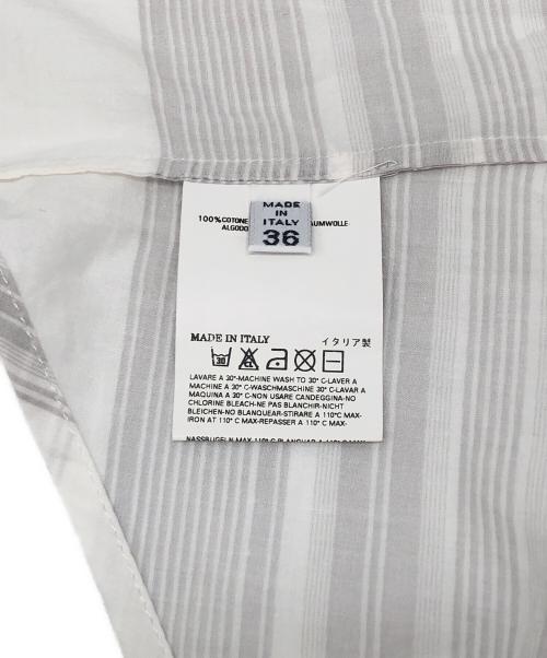 MM6 Maison Margiela（エムエムシックスメゾンマルジェラ）MM6 Maison Margiela (エムエムシックス メゾンマルジェラ) ボーダーキャミワンピース ホワイト サイズ:36の古着・服飾アイテム