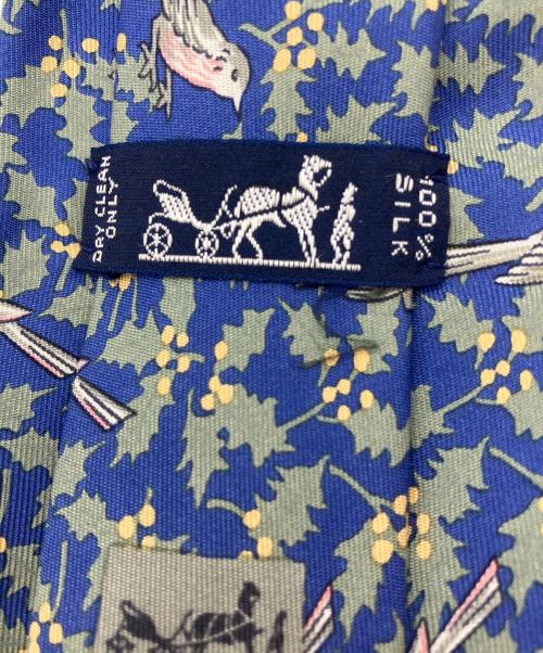 HERMES（エルメス）HERMES (エルメス) 鳥柄ネクタイ ネイビー サイズ:無しの古着・服飾アイテム