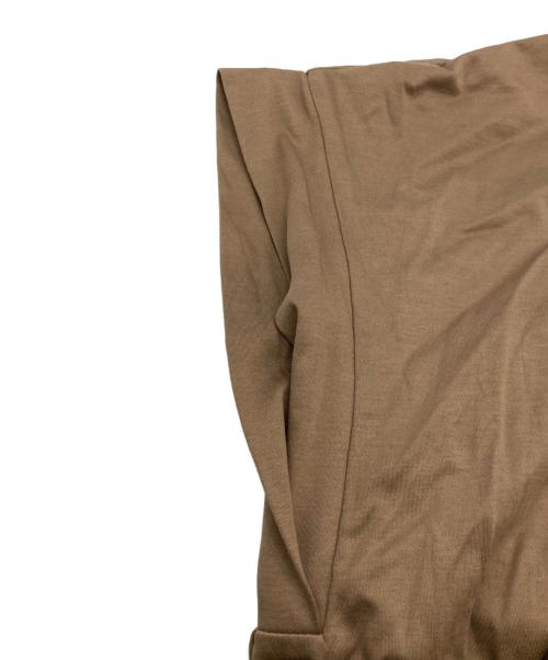 green label relaxing（グリーンレーベルリラクシング）green label relaxing (グリーンレーベルリラクシング) カットソー × タフタ ベルト ワンピース ブラウン サイズ:-の古着・服飾アイテム