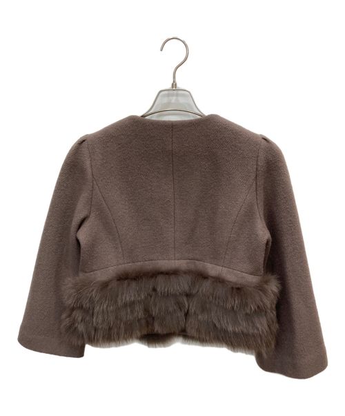 TO BE CHIC（トゥービーシック）TO BE CHIC (トゥービーシック) ラビットファー付ジャケット ブラウン サイズ:Xの古着・服飾アイテム