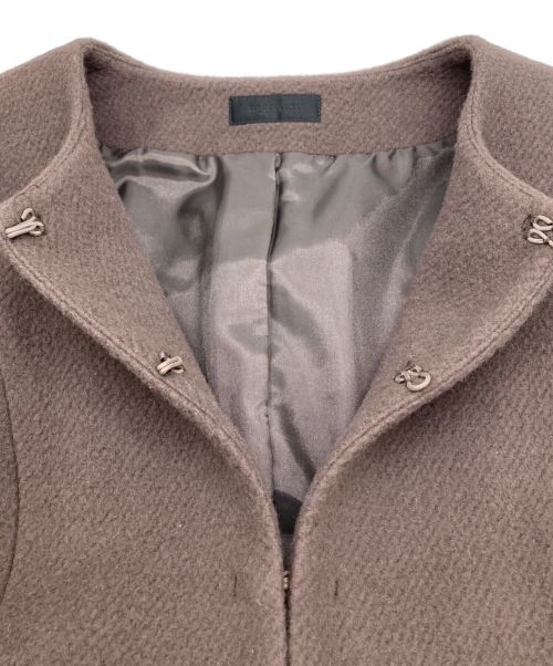 TO BE CHIC（トゥービーシック）TO BE CHIC (トゥービーシック) ラビットファー付ジャケット ブラウン サイズ:Xの古着・服飾アイテム