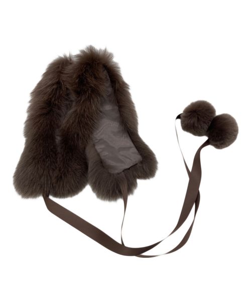 TO BE CHIC（トゥービーシック）TO BE CHIC (トゥービーシック) ラビットファー付ジャケット ブラウン サイズ:Xの古着・服飾アイテム