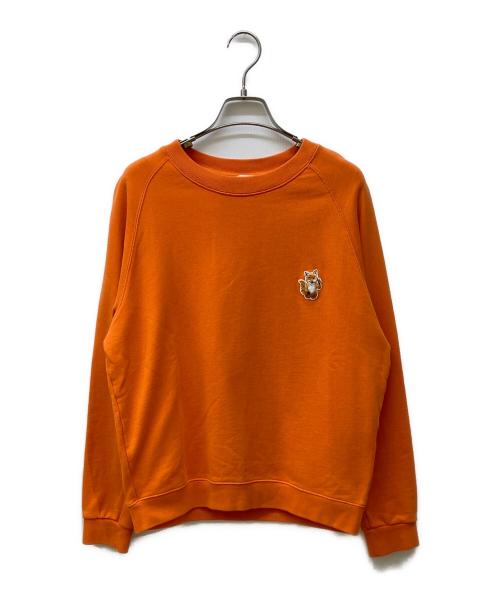 maison kitsune（メゾンキツネ）MAISON KITSUNE (メゾンキツネ) パッチクラシックスウェット オレンジ サイズ:Lの古着・服飾アイテム