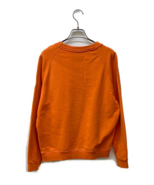 maison kitsune（メゾンキツネ）MAISON KITSUNE (メゾンキツネ) パッチクラシックスウェット オレンジ サイズ:Lの古着・服飾アイテム