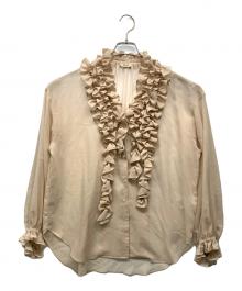 journal standard L'essage（ジャーナルスタンダード レサージュ）の古着「シアーフリルシャツ」｜ベージュ