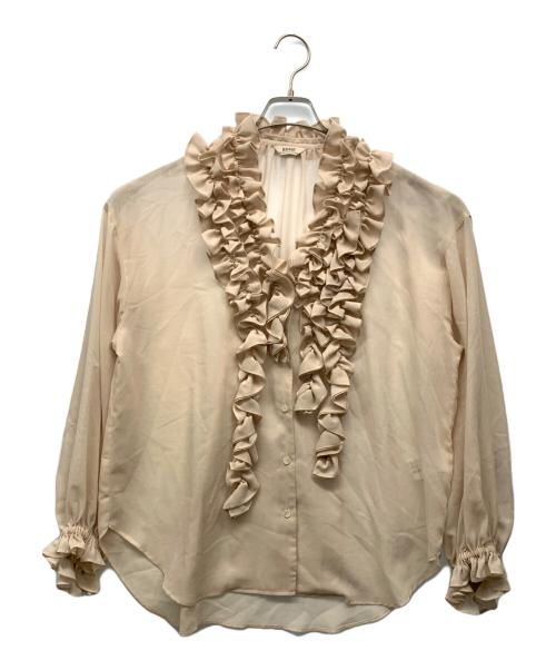 journal standard L'essage（ジャーナルスタンダード レサージュ）journal standard L'essage (ジャーナルスタンダード レサージュ) シアーフリルシャツ ベージュ サイズ:‐の古着・服飾アイテム