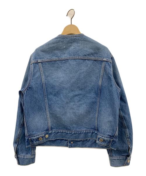 JANE SMITH（ジェーンスミス）JANE SMITH (ジェーンスミス) Plage (プラージュ) ノーカラーデニムジャケット ブルー サイズ:38の古着・服飾アイテム