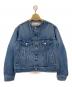 JANE SMITH（ジェーンスミス）の古着「ノーカラーデニムジャケット」｜ブルー