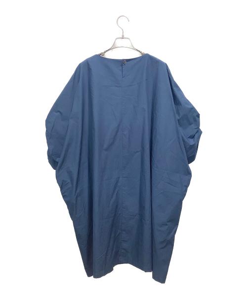 mizuiro-ind（ミズイロインド）mizuiro-ind (ミズイロインド) コットン ドルマン タック スリーブ ワイド ワンピース ブルー サイズ:FREEの古着・服飾アイテム