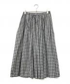 lisetteリゼッタ）の古着「ナディーヌコットンギンガムチェックロングスカート」｜ブラック