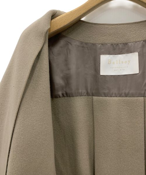 BALLSEY（ボールジィ）BALLSEY (ボールジィ) ウールナイロンインターロック クルーネックコート ベージュ サイズ:36の古着・服飾アイテム