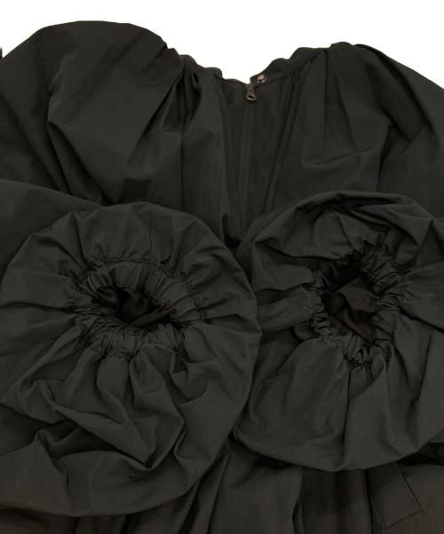 AMOMENTO（アモーメント）amomento (アモーメント) ナイロン混ボリュームジャケット ブラック サイズ:FREEの古着・服飾アイテム