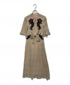 Lily Brownリリーブラウン）の古着「オリエンタルモチーフレースドレス」｜ベージュ