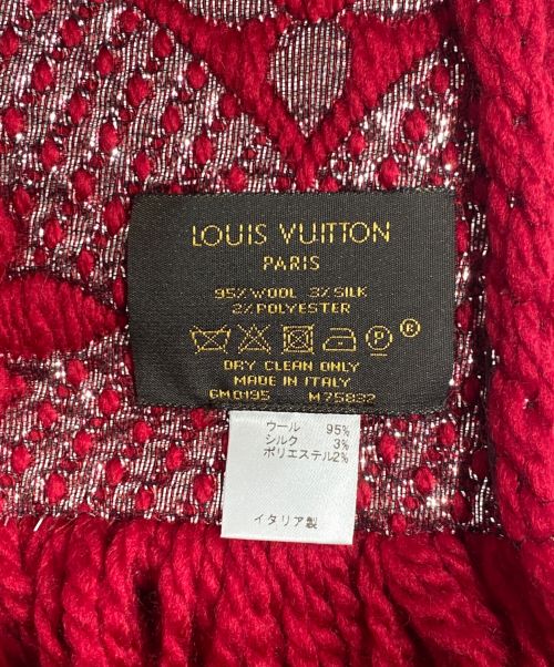 LOUIS VUITTON（ルイ ヴィトン）LOUIS VUITTON (ルイ ヴィトン) エシャルプ・ロゴマニア シャイン マフラー レッド サイズ:-の古着・服飾アイテム