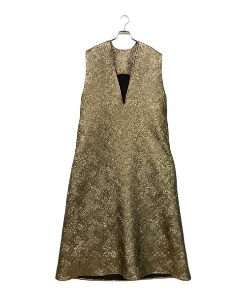 CITYSHOP（シティショップ）CITYSHOP (シティショップ) GOLD JACQUARD DRESS ゴールド サイズ:38の古着・服飾アイテム