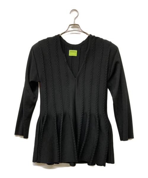 ODAKHA（オダカ）ODAKHA (オダカ) フレアカーディガン ブラック サイズ:Freeの古着・服飾アイテム