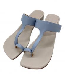 FABIO RUSCONI（ファビオルスコーニ）の古着「スクエアトゥートングサンダル」｜グレー