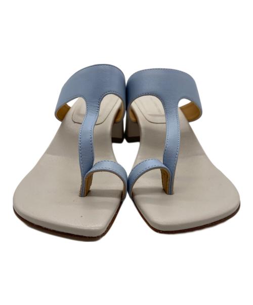 FABIO RUSCONI（ファビオルスコーニ）FABIO RUSCONI (ファビオルスコーニ) スクエアトゥートングサンダル グレー サイズ:37の古着・服飾アイテム