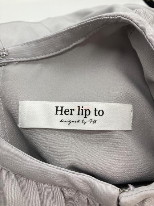 HER LIP TO（ハーリップトゥ）HER LIP TO (ハーリップトゥ) Fountain Lace Up Bow Dress グレー サイズ:Sの古着・服飾アイテム