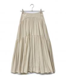 HER LIP TO（ハーリップトゥ）の古着「High-Waist Tiered Long Skirt」｜ベージュ