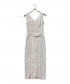 HER LIP TOハーリップトゥ）の古着「Waltz Floral Lace Belted Dress」｜ピンク