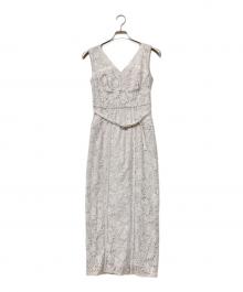 HER LIP TO（ハーリップトゥ）の古着「Waltz Floral Lace Belted Dress」｜ピンク