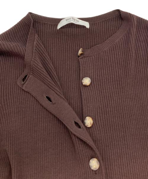 HER LIP TO（ハーリップトゥ）HER LIP TO (ハーリップトゥ) All Day Long Ribbed Knit Set ブラウン サイズ:Sの古着・服飾アイテム