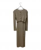 HER LIP TOハーリップトゥ）の古着「All Day Long Ribbed Knit Set」｜ベージュ