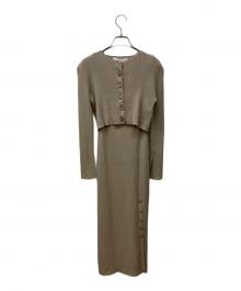 HER LIP TO（ハーリップトゥ）の古着「All Day Long Ribbed Knit Set」｜ベージュ