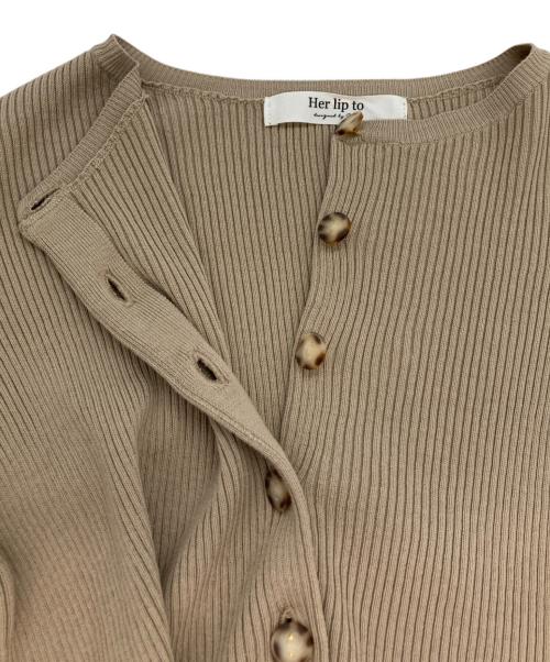 HER LIP TO（ハーリップトゥ）HER LIP TO (ハーリップトゥ) All Day Long Ribbed Knit Set ベージュ サイズ:Sの古着・服飾アイテム