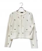 anuansアニュアンス）の古着「ビジューニットジャケット」｜アイボリー