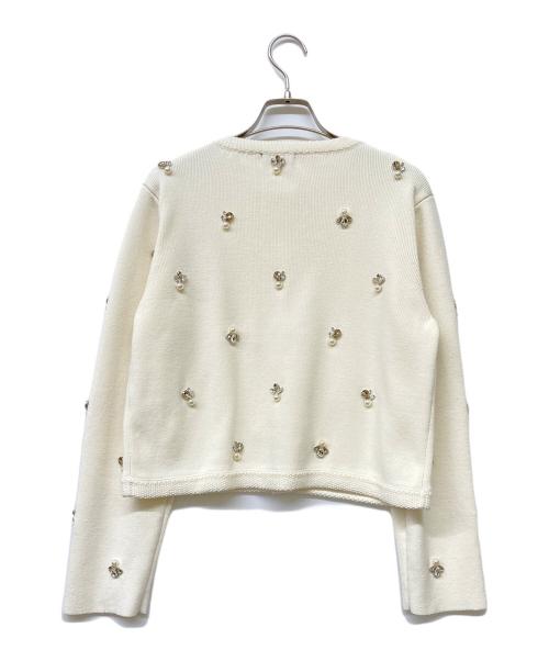 anuans（アニュアンス）anuans (アニュアンス) ビジューニットジャケット アイボリー サイズ:Freeの古着・服飾アイテム