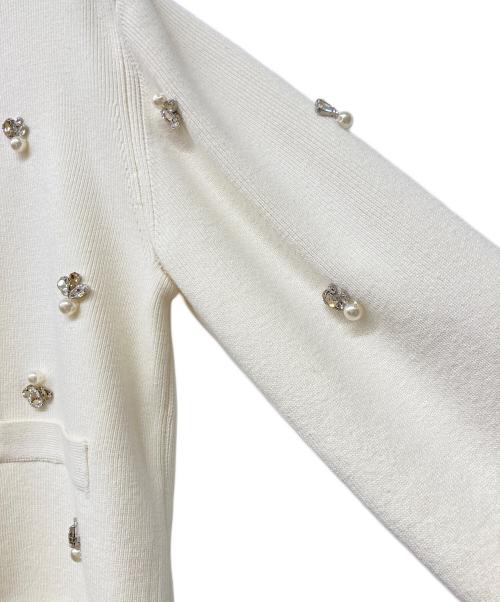 anuans（アニュアンス）anuans (アニュアンス) ビジューニットジャケット アイボリー サイズ:Freeの古着・服飾アイテム