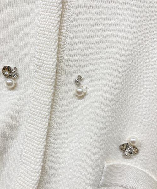 anuans（アニュアンス）anuans (アニュアンス) ビジューニットジャケット アイボリー サイズ:Freeの古着・服飾アイテム